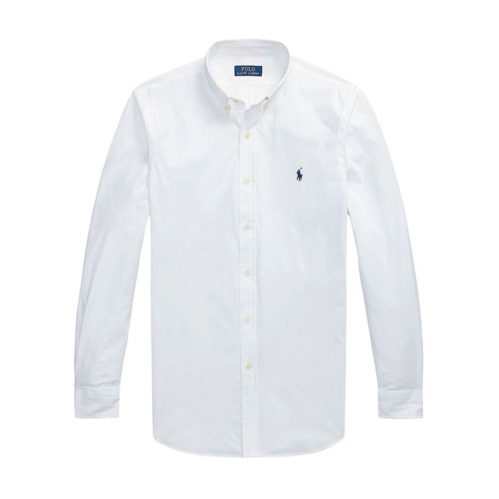 Polo Ralph Lauren Mens Slim-Fit Stretch Poplin Shirt Large White - NWT